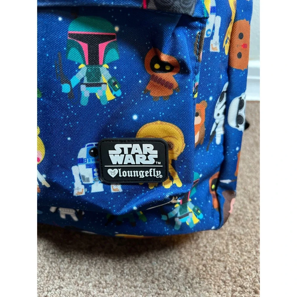 Loungefly‎ Star Wars Backpack Chibi Characters Blue Canvas Good Preowned